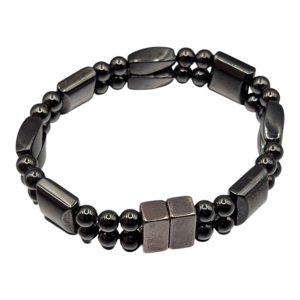 Magnetic Hematite Pain Relief Energy Powerful Stretch Bracelet Adjustable 6.6"